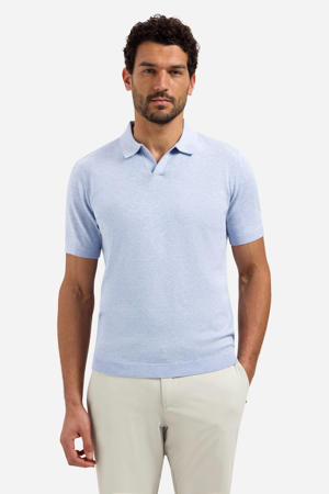 regular polo fijn gebreid lichtblauw