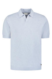 thumbnail: No Excess regular polo fijn gebreid lichtblauw