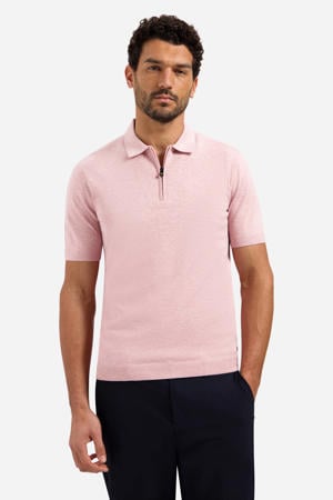 regular polo fijn gebreid roze
