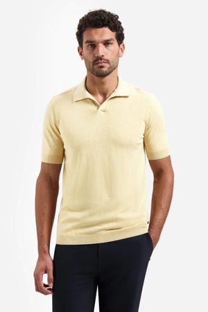 regular polo fijn gebreid geel