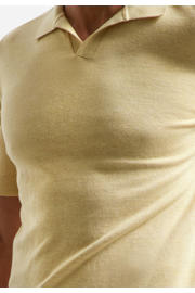 thumbnail: No Excess regular polo fijn gebreid geel