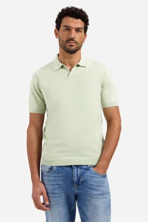 regular polo fijn gebreid lichtgroen