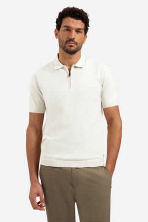 regular polo fijn gebreid ecru