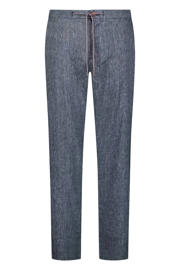thumbnail: No Excess regular casual broek met linnen donkerblauw