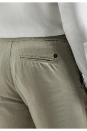 thumbnail: No Excess regular casual broek met linnen lichtkaki