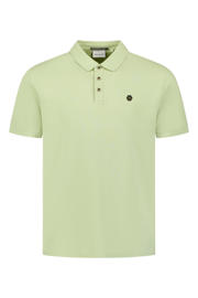 thumbnail: Groene heren No Excess regular polo van katoen met effen, korte mouwen en knoopsluiting