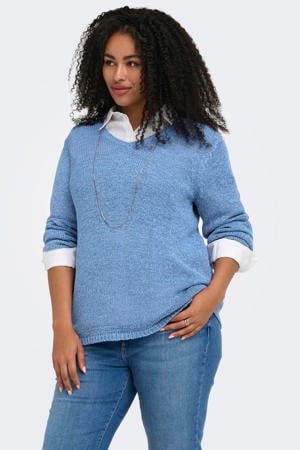 trui blauw gebreid