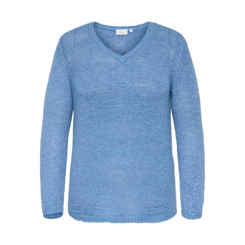 ONLY CARMAKOMA trui blauw gebreid afbeelding
