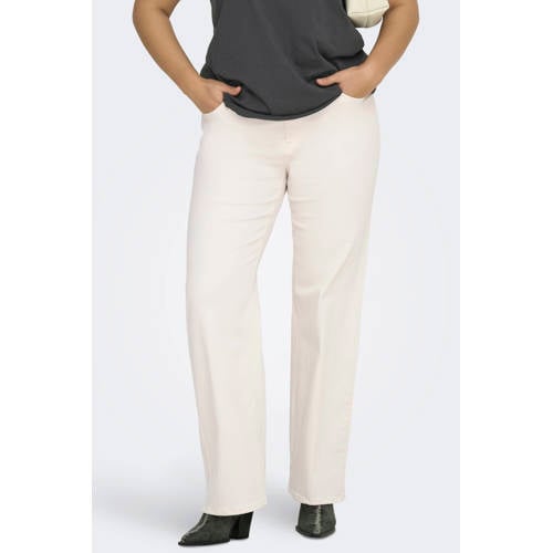 ONLY CARMAKOMA Carwilly Hw Wide Dnm Dot019 Noos bootcut jeans beige afbeelding