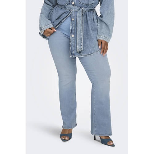 ONLY CARMAKOMA Carthunder Mid Push Up Flared Dnm Bj09 skinny jeans light blue denim afbeelding