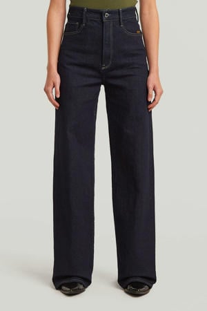 high waist loose fit jeans donkerblauw
