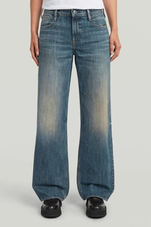 low waist loose fit jeans donkerblauw