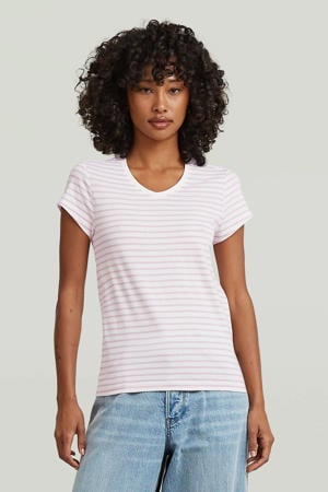 gestreepte T-shirt roze