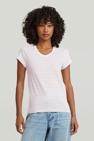 gestreepte T-shirt roze