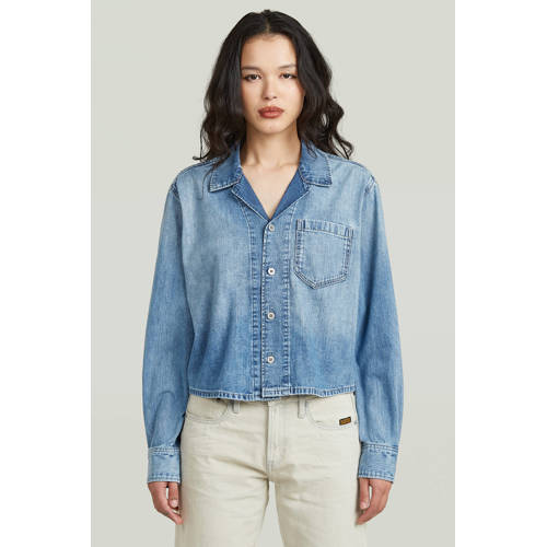 G-STAR denim blouse medium blue denim afbeelding