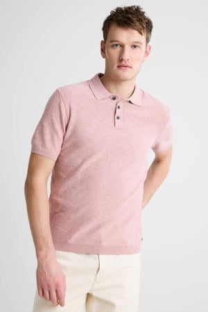 regular polo fijn gebreid roze