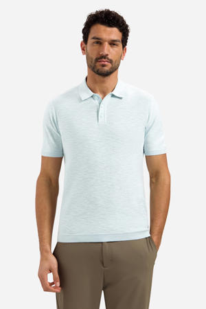 regular polo fijn gebreid lichtblauw