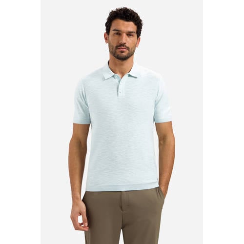 No Excess regular polo fijn gebreid lichtblauw afbeelding