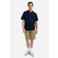 No Excess regular casual overhemd met linnen donkerblauw