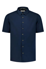 thumbnail: No Excess regular casual overhemd met linnen donkerblauw