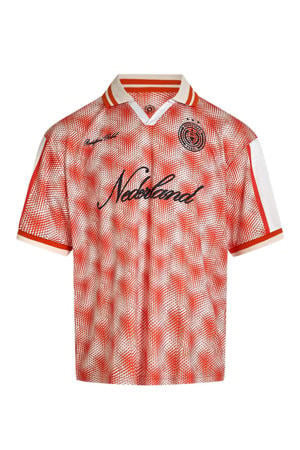 boxy fit polo met print - oranje