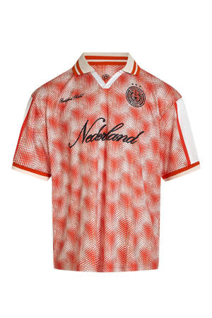 boxy fit polo met print - oranje