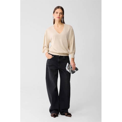 Shoeby pullover beige met glitter afbeelding
