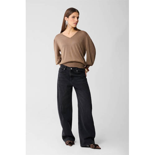 Shoeby pullover bruin met glitter afbeelding
