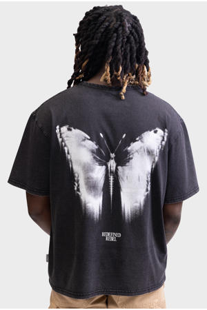 oversized T-shirt met backprint zwart