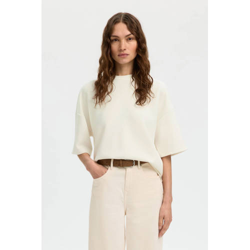 SELECTED FEMME T-shirt ecru afbeelding