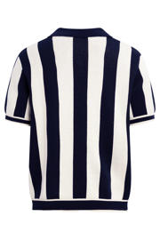 thumbnail: Redefined Rebel boxy gestreepte polo gebreid donkerblauw