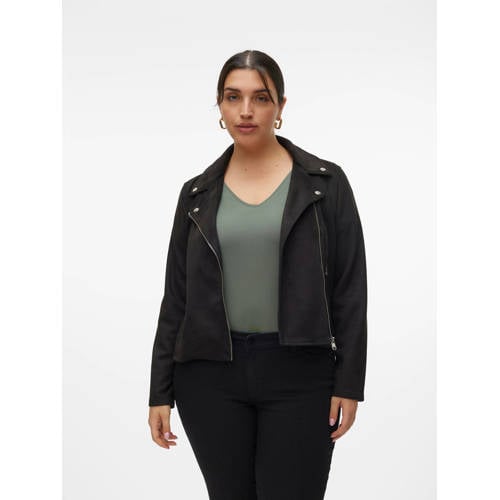 VERO MODA CURVE imitatieleren jas zwart afbeelding