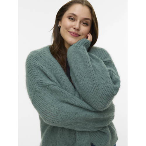 VERO MODA CURVE vest olijfgroen gebreid afbeelding