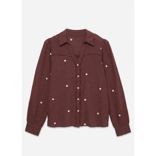 VERO MODA gebloemde blouse donkerrood afbeelding