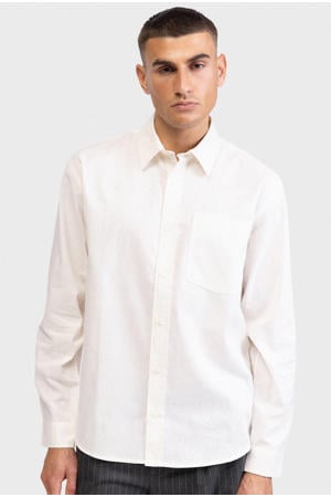 loose casual overhemd met linnen ecru