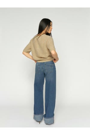 wide leg jeans medium blue denim