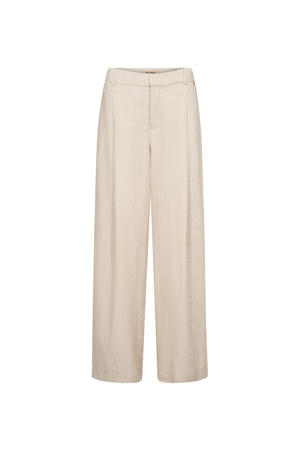wide leg high waist gestreepte capri zand