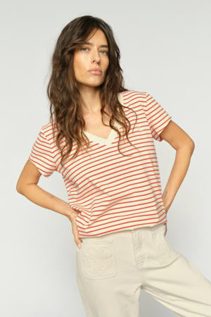 gestreepte T-shirt ecru