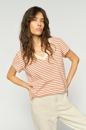 gestreepte T-shirt ecru