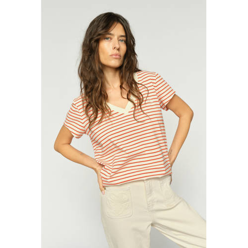 Mos Mosh gestreepte T-shirt ecru afbeelding
