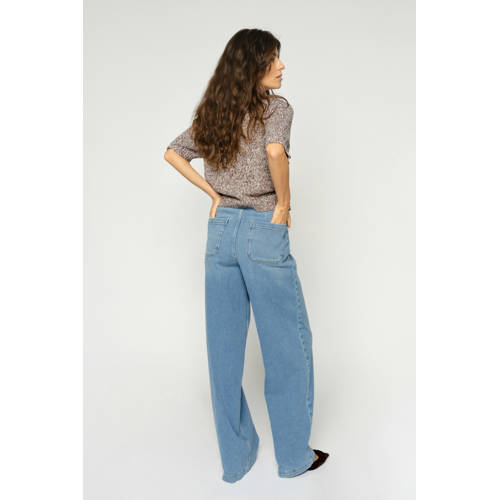 Mos Mosh high waist wide leg jeans medium blue denim afbeelding