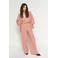 Mos Mosh Wide leg high waist pantalon roze