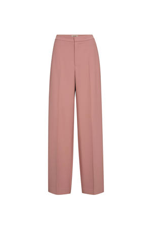Wide leg high waist pantalon roze