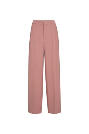 Wide leg high waist pantalon roze
