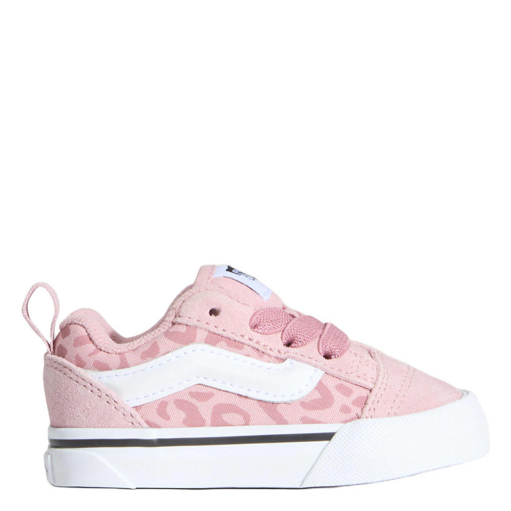 Roze en witte jongens en meisjes VANS Knu Skool sneakers van leer met textiel met elastische veters