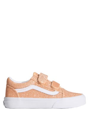 Old Skool leren sneakers licht oranje