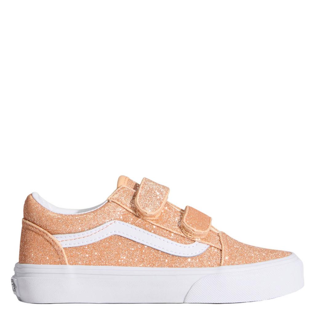 Oranje jongens en meisjes Vans Old Skool leren sneakers licht