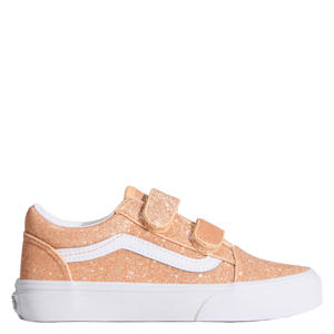 Old Skool leren sneakers licht oranje