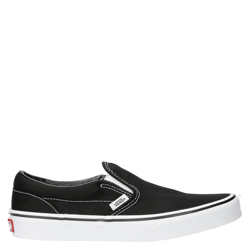 Zwarte jongens en meisjes VANS Slip-on sneakers van textiel met veters