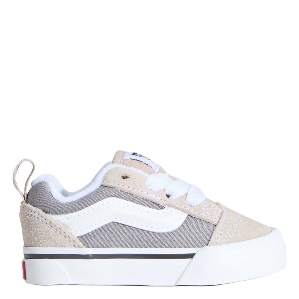 Grijs en roze jongens en meisjes VANS Knu Skool sneakers van leer met textiel met elastische veters